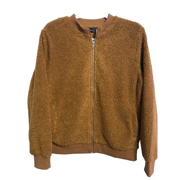 Mirol Sherpa Fleece Size Meduim Zip Up Brown - Picture 4 of 12